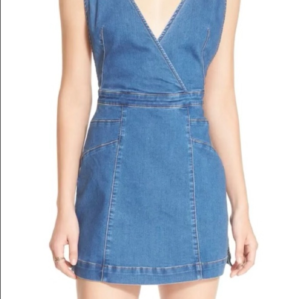 Denim crossover dress